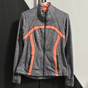 Lululemon Define Jacket Gray Heathered/Coral Full Zip Women's Size 8